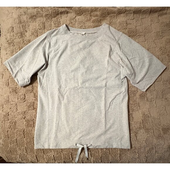 NWOT Lululemon Split Short Sleeve Grey Stretch French Terry Sweatshirt Top 6 - Picture 2 of 9